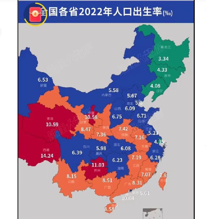 全国各省人口出生率排名！